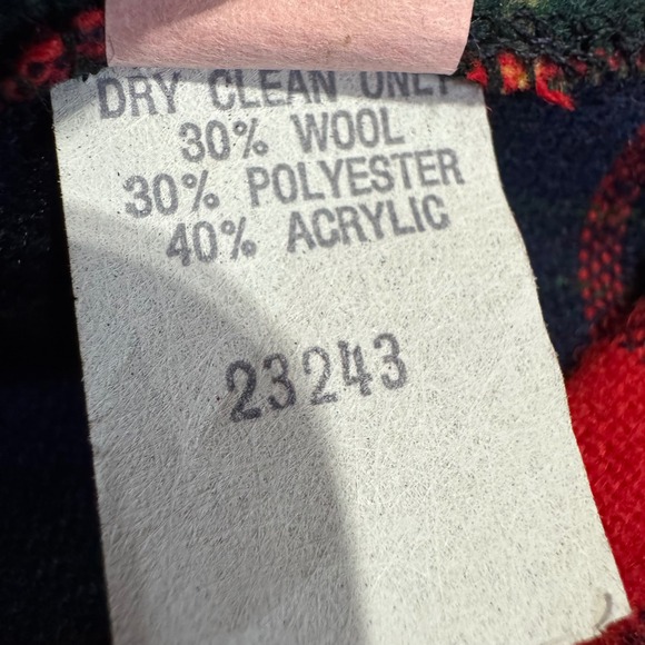 Vintage Wool Blend Plaid A Line Midi Skirt Red Navy Green Size XS Cottage Core - Picture 14 of 14